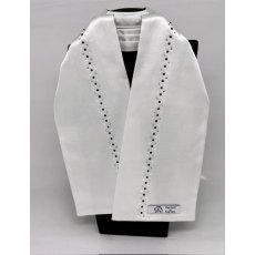 "BLING" (33) Bright White Base Stock with Navy. Clear & Pearl Crystals "BLING" (33) Bright White Base Stock with Navy. Clear & Pearl Crystals