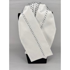 "BLING" (33) Bright White Base Stock with Navy. Clear & Aqua Crystals "BLING" (33) Bright White Base Stock with Navy. Clear & Aqua Crystals