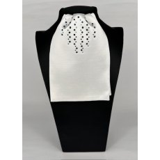 "BLING" (33) Bright White Contrast Colour Middle with Navy, Clear & Aqua Crystals "BLING" (33) Bright White Contrast Colour Middle with Navy, Clear & Aqua Crystals