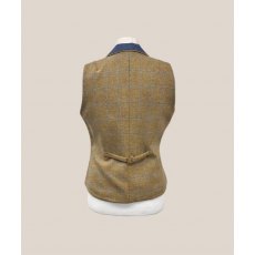 Ex-Demo Equi-Jewel by Emily Tweed Waistcoat - Cairngorm Quail Tweed with Faux Suede Denim (3) Full Collar and Trim - UK Size 14