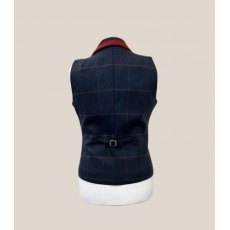 Ex-Demo Equi-Jewel by Emily Tweed Waistcoat - Cairngorm Jackdaw Tweed with Faux Suede Terracotta (5) Trim - UK Size 14